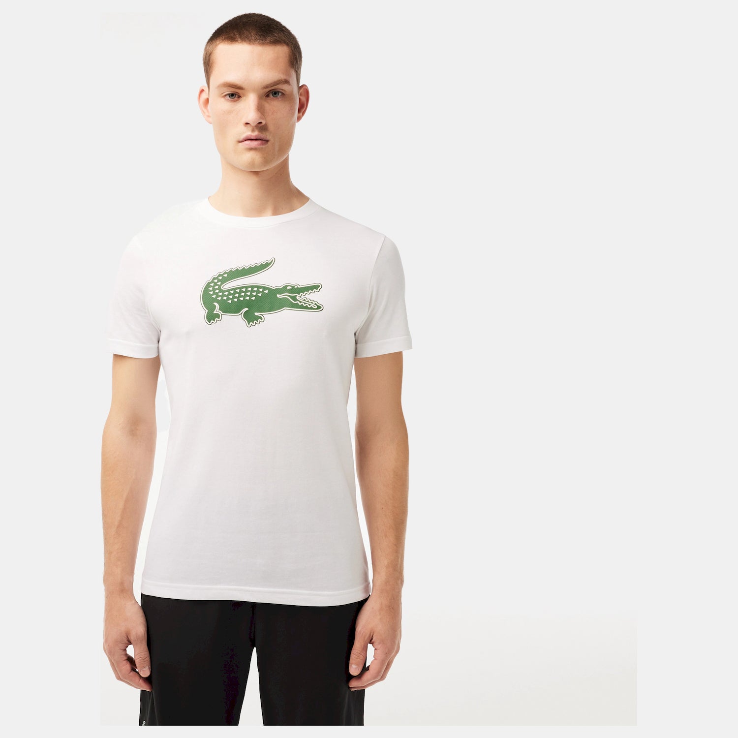 Lacoste T Shirt Th2042 Whi Green Branco Verde_shot1