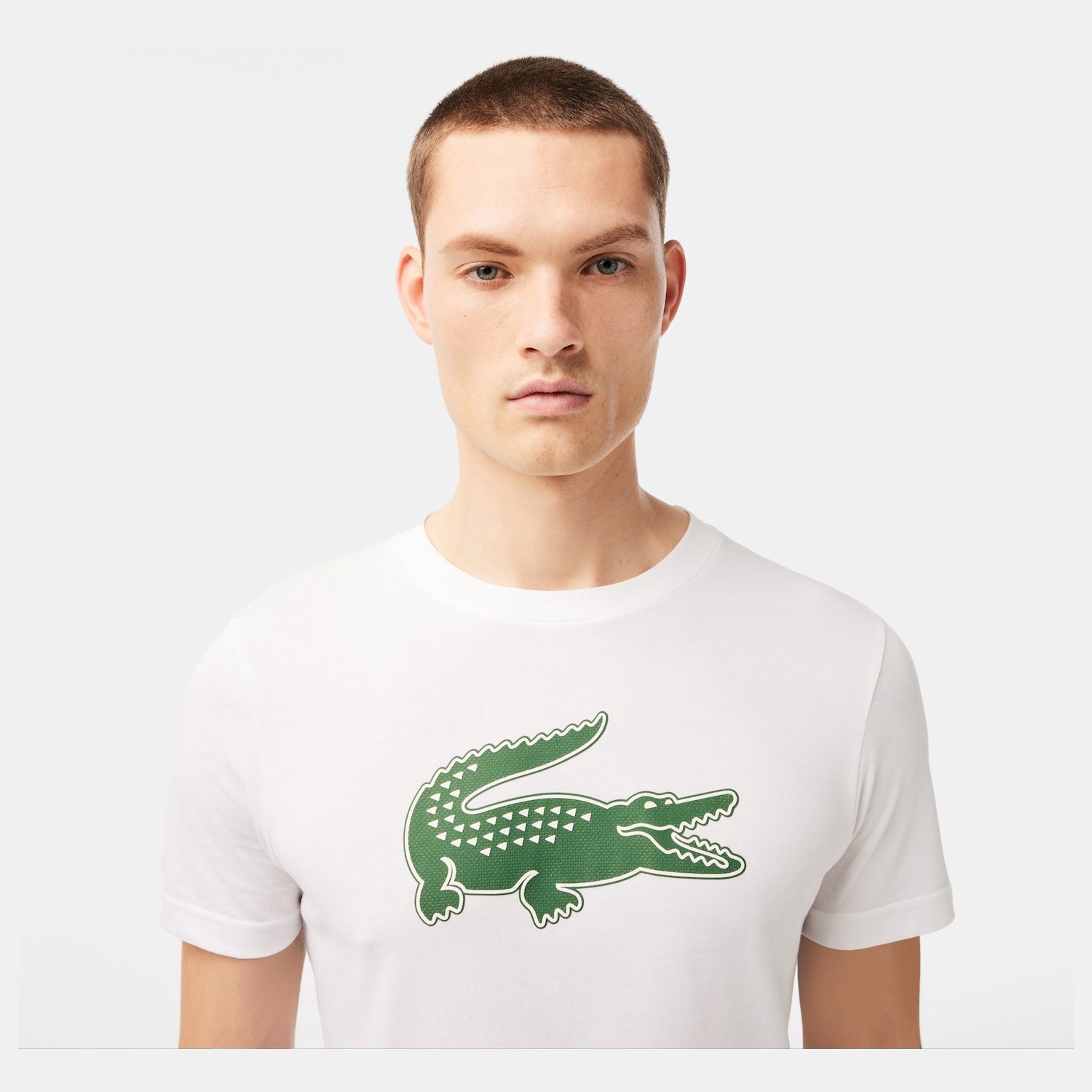 Lacoste T Shirt Th2042 Whi Green Branco Verde_shot2