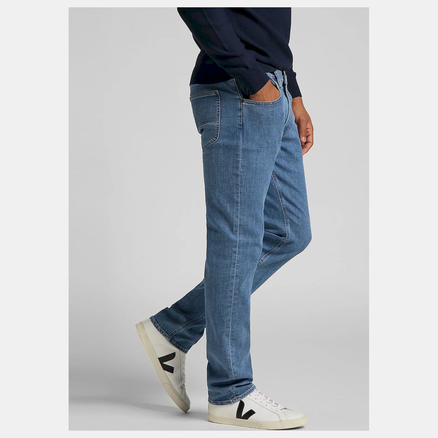 Lee Calcas Trousers El707nlwl Med. Wash Medium Wash_shot4