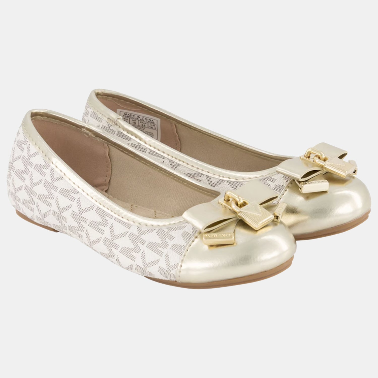 Michael Kors Sabrinas Ballet Flats Kenya Lock Gold.logo Gold_shot2