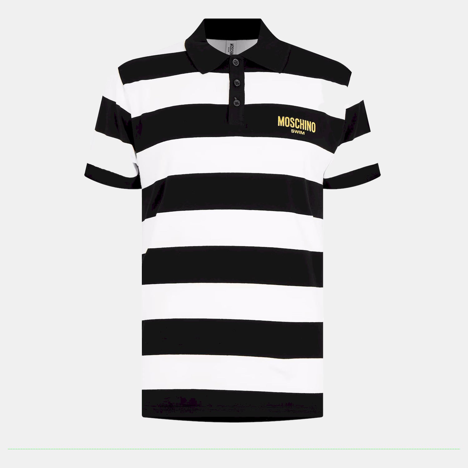 Moschino Polo A1609 9434 Blk White Preto Branco_shot1