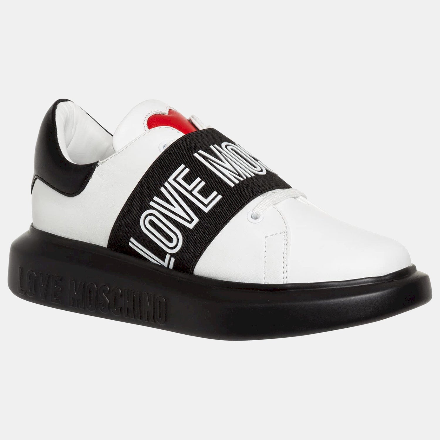 Moschino Sapatilhas Sneakers Shoes Ja15104 Whi Black Branco Preto_shot2