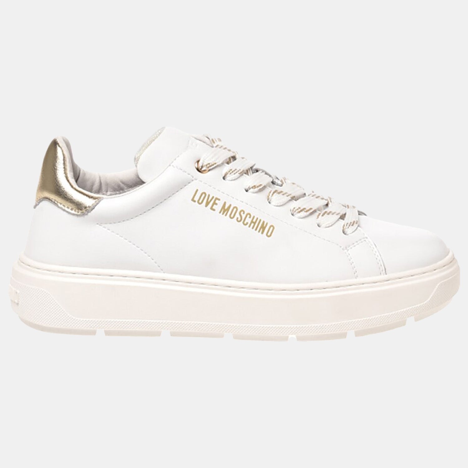 Moschino Sapatilhas Sneakers Shoes Ja15374 Whi Gold Branco Dourado_shot2