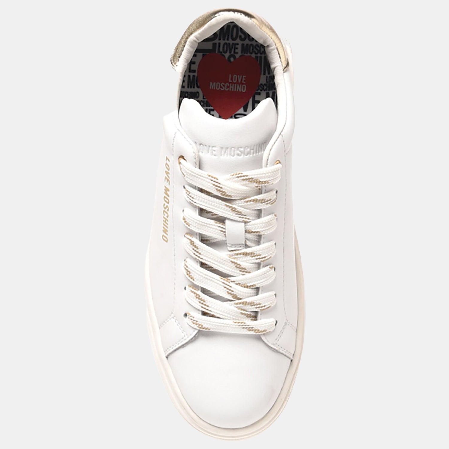 Moschino Sapatilhas Sneakers Shoes Ja15374 Whi Gold Branco Dourado_shot3
