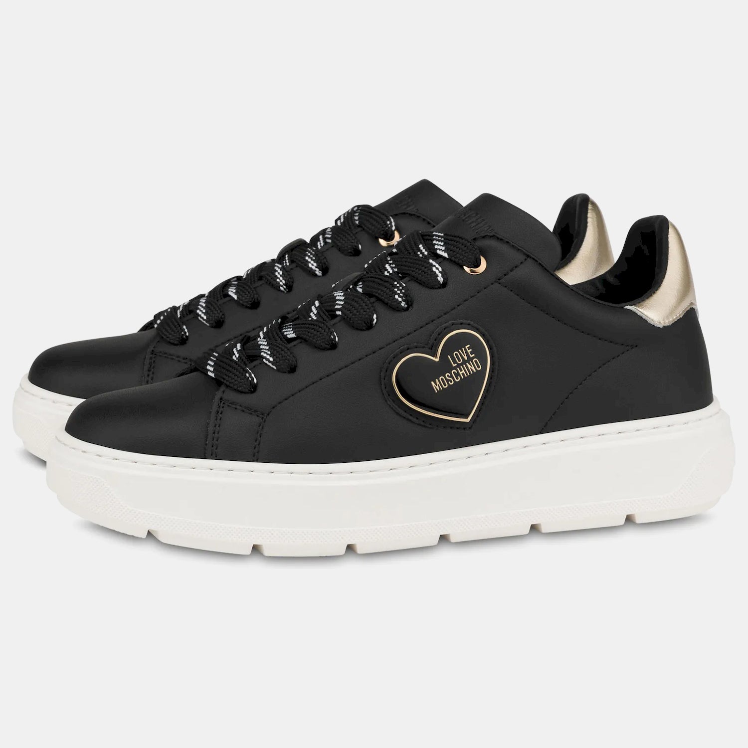 Moschino Sapatilhas Sneakers Shoes Ja15384 Blk Platin Preto Platin_shot1