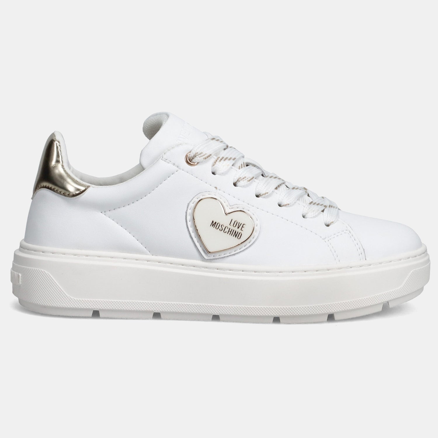 Moschino Sapatilhas Sneakers Shoes Ja15384 Whi Gold Branco Dourado_shot4