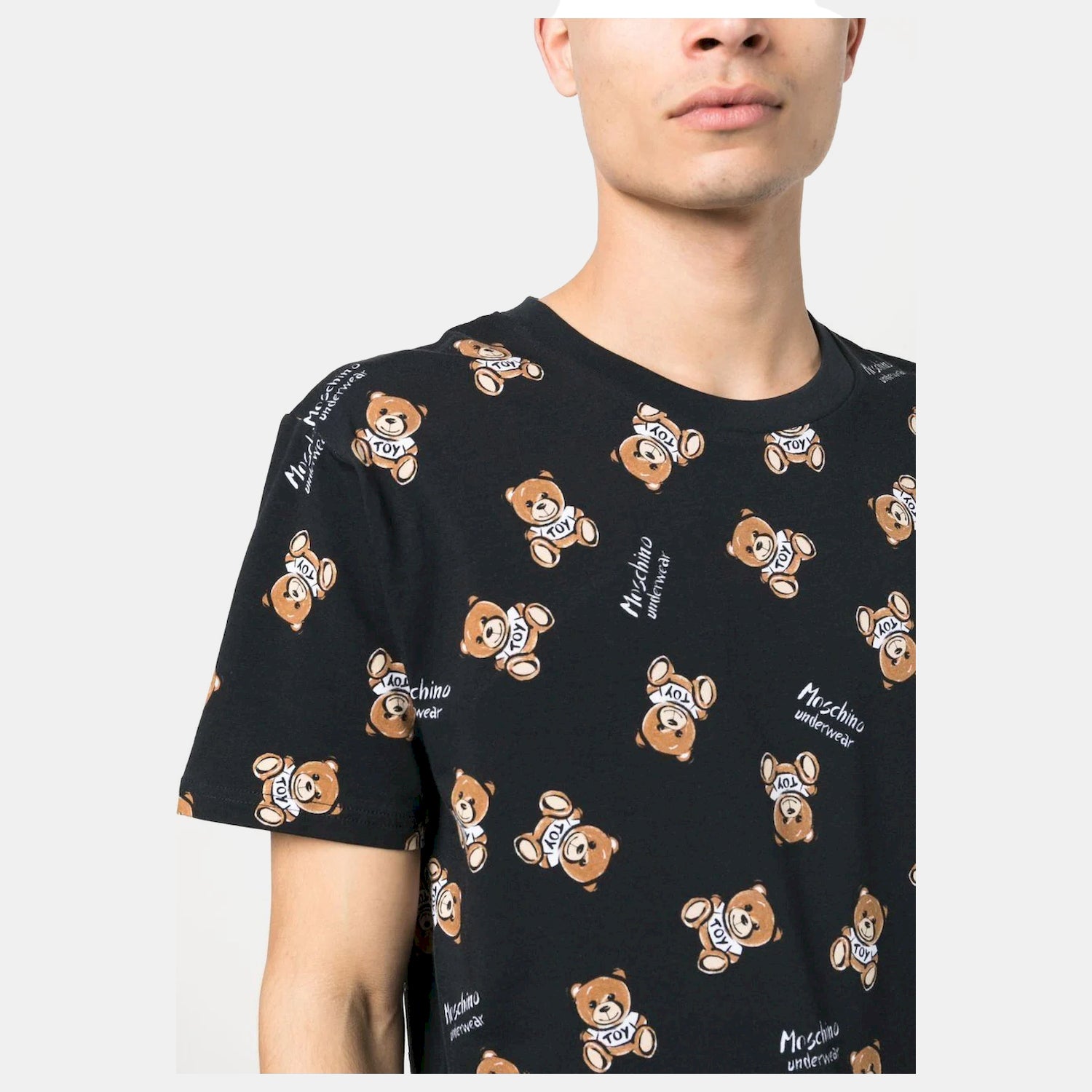 Moschino T Shirt A0702 4417 Blk Multi Preto Multicolor_shot2