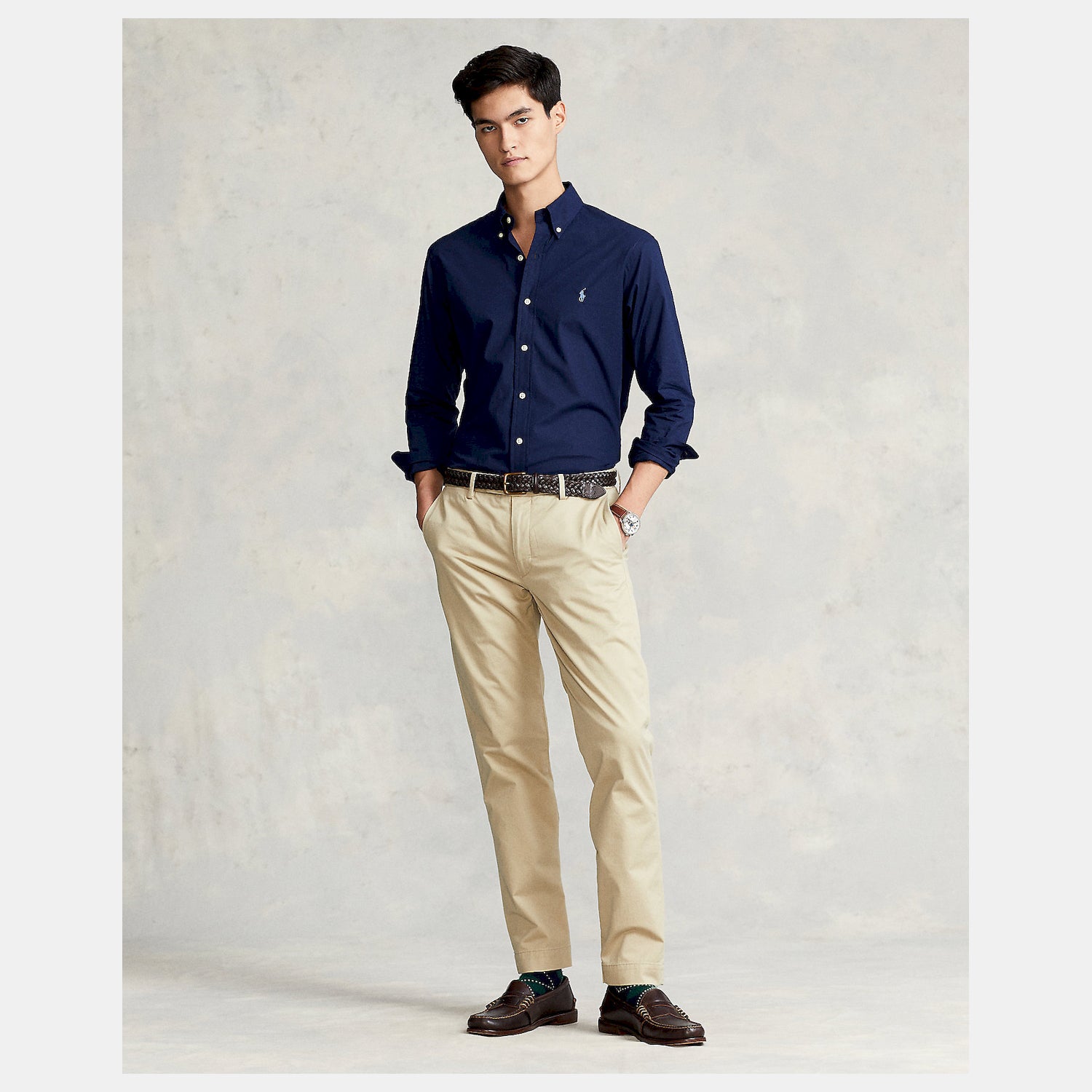 Ralph Lauren Camisa Shirt 710832480 Navy Navy_shot3