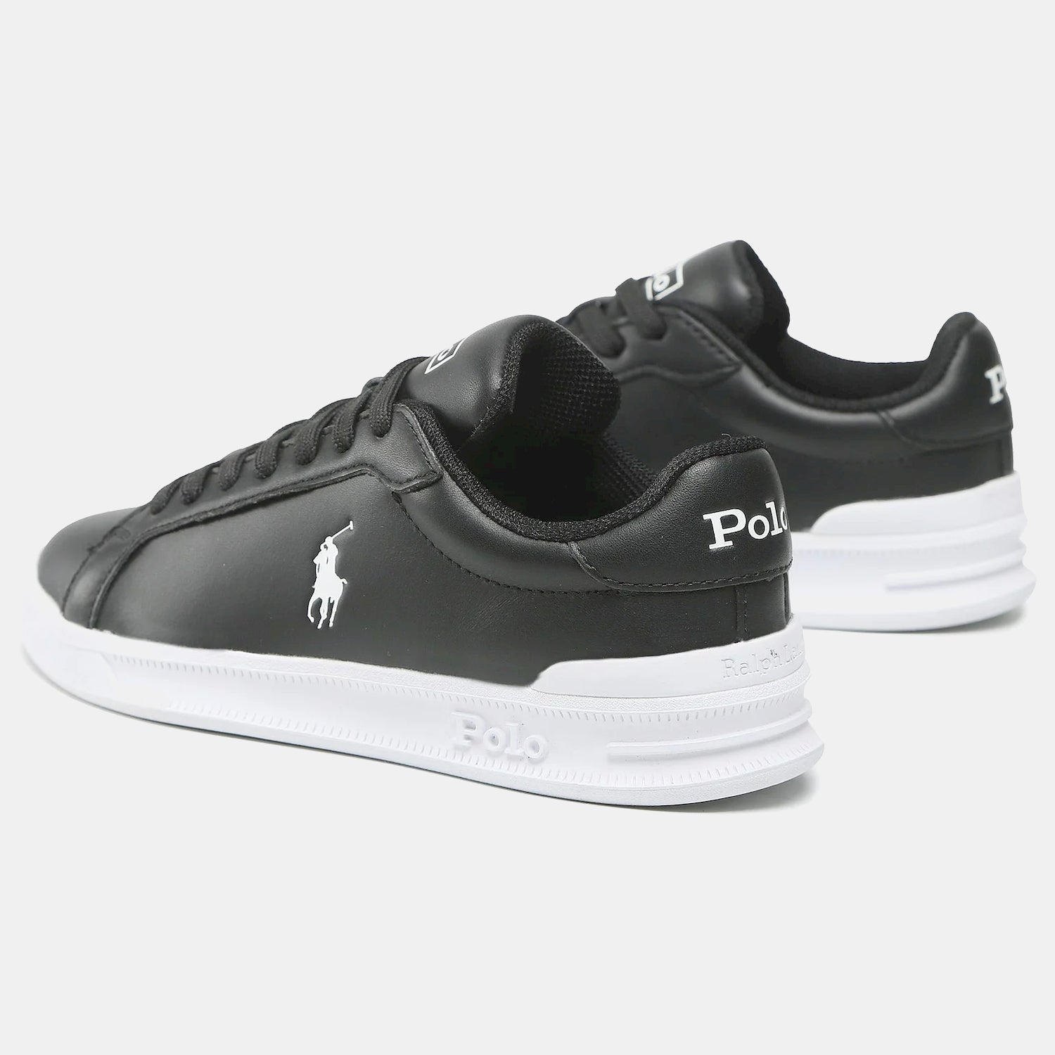 Ralph Lauren Sapatilhas Sneakers Shoes Hrtctii Sk Ath Blk White Preto Branco_shot2