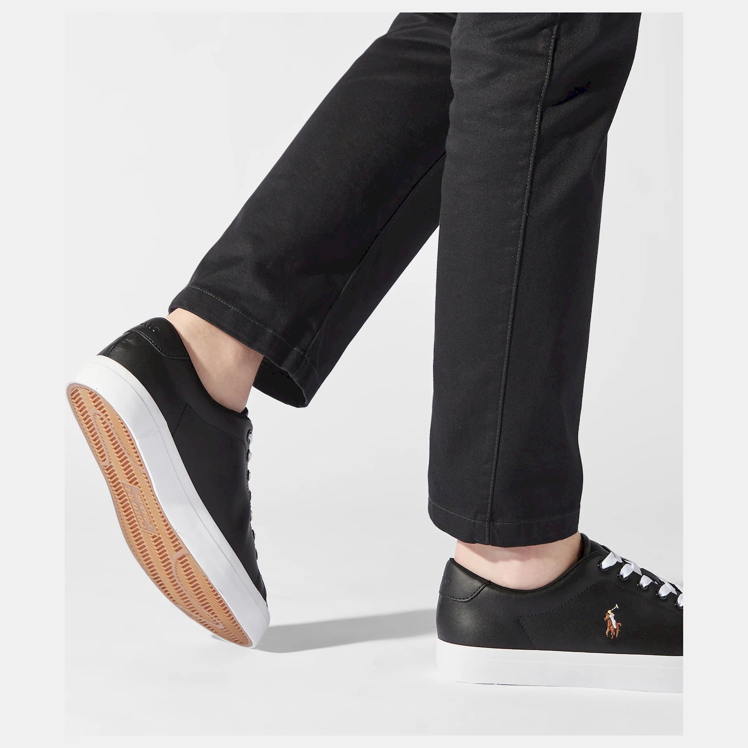 Ralph Lauren Sapatilhas Sneakers Shoes Longwood Leath Black Preto_shot5