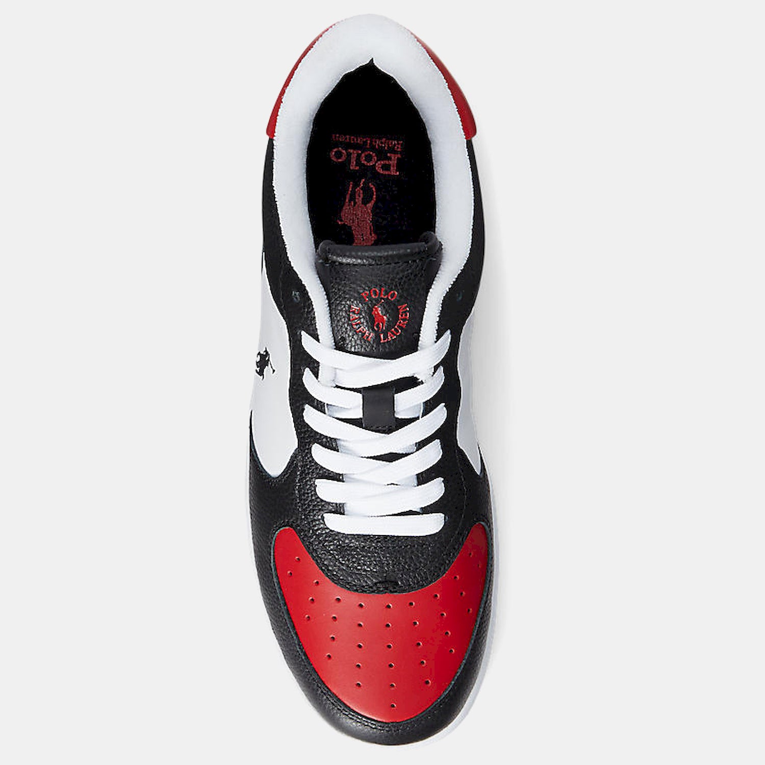 Ralph Lauren Sapatilhas Sneakers Shoes Masters Crt Sk Blk Whi Re Preto Branco Vermelho_shot1