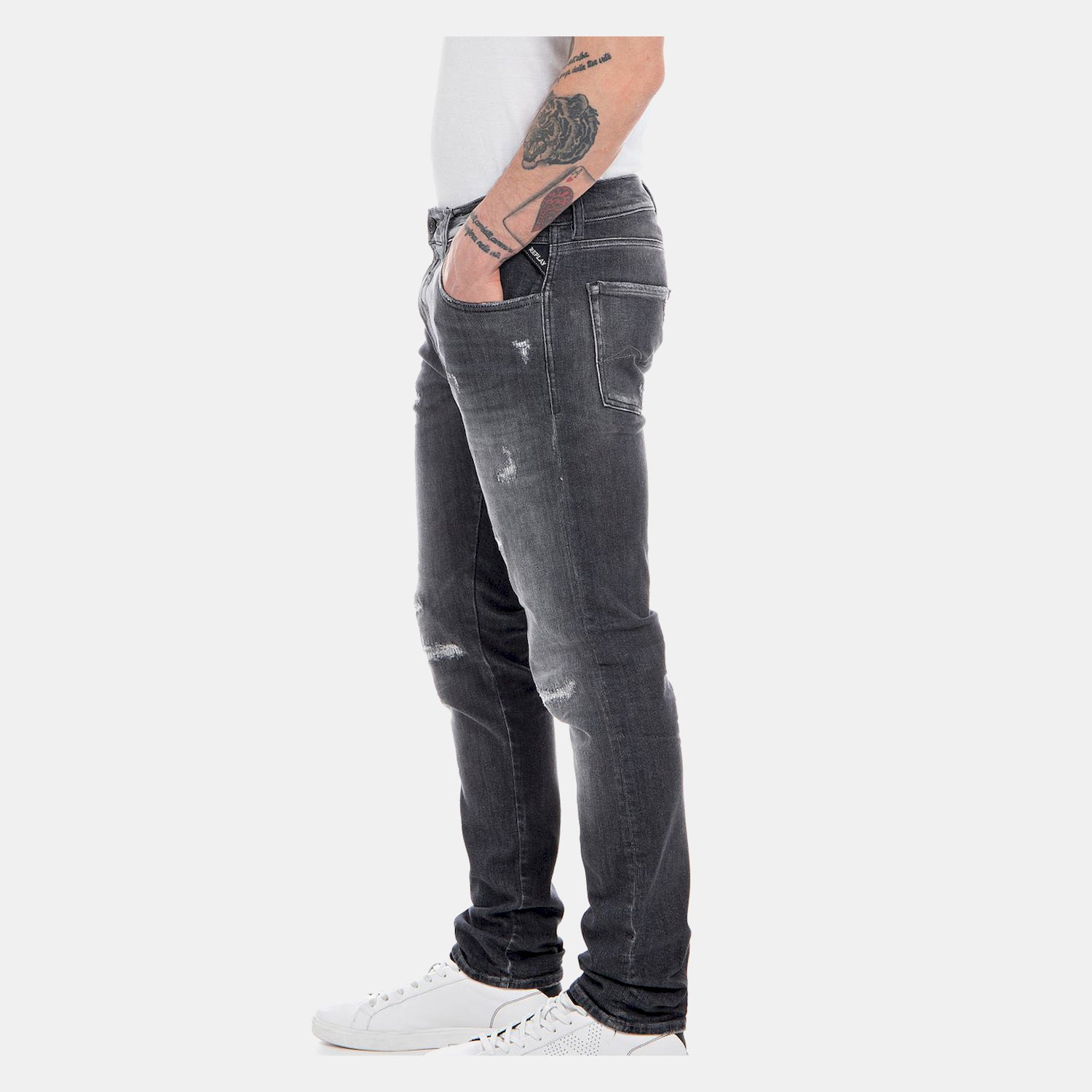 Replay Calcas Trousers M1021q Denim Grey Denim Cinza_shot3