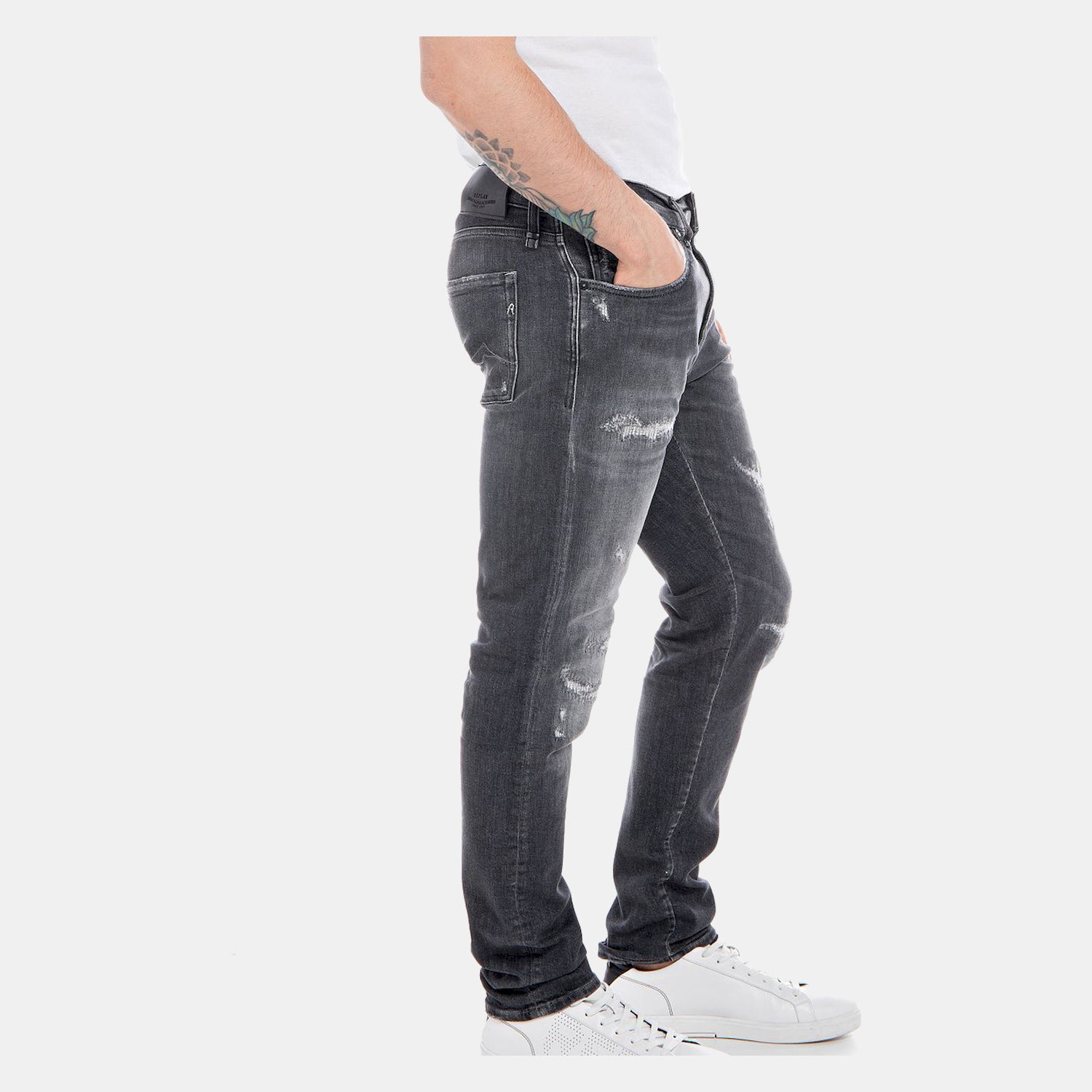 Replay Calcas Trousers M1021q Denim Grey Denim Cinza_shot4