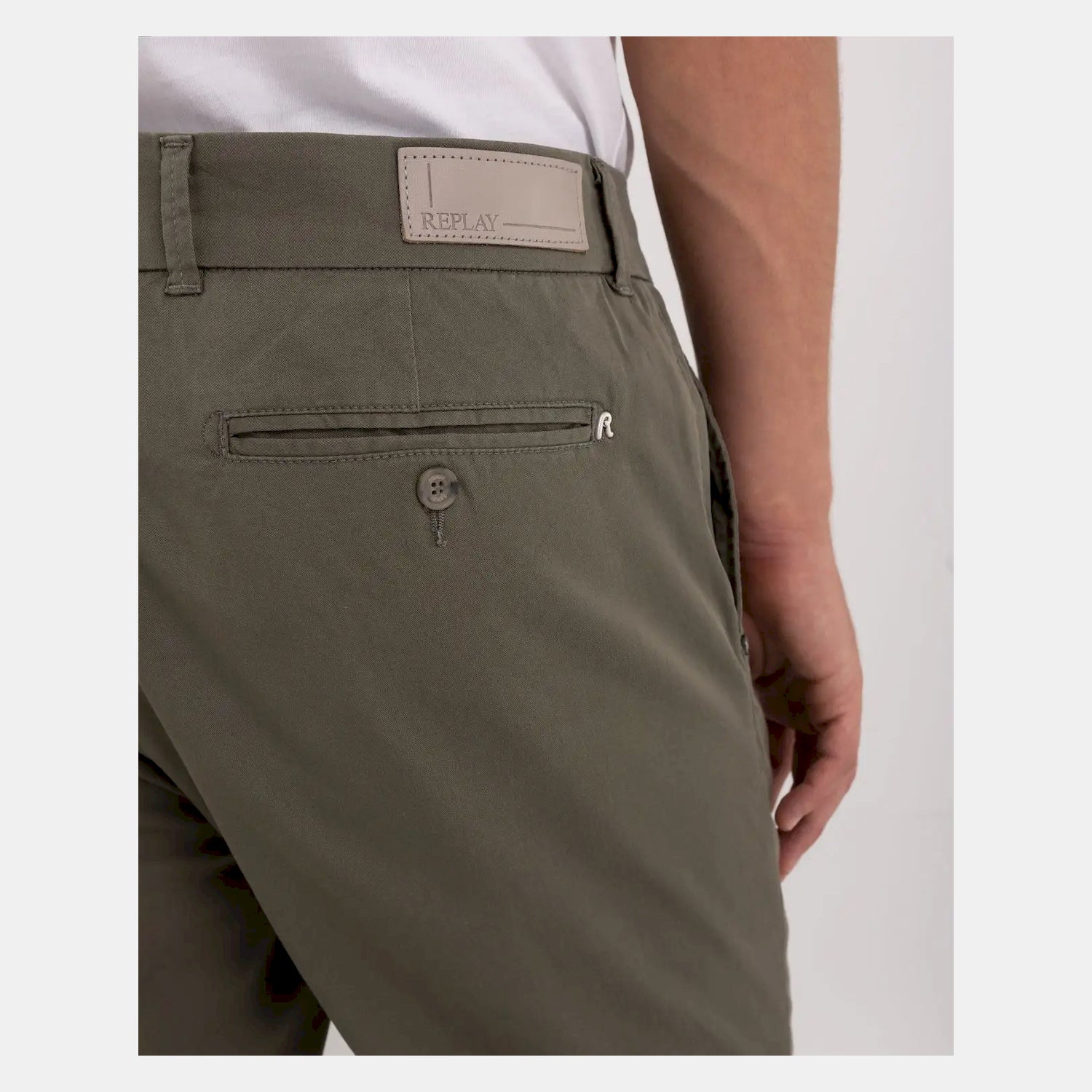 Replay Calcas Trousers M9889 Kaki Kaki_shot5