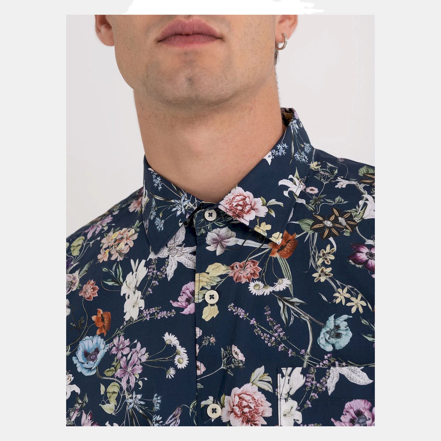 Replay Camisa Shirt M4049a Navy Multi Navy Multicolor_shot3