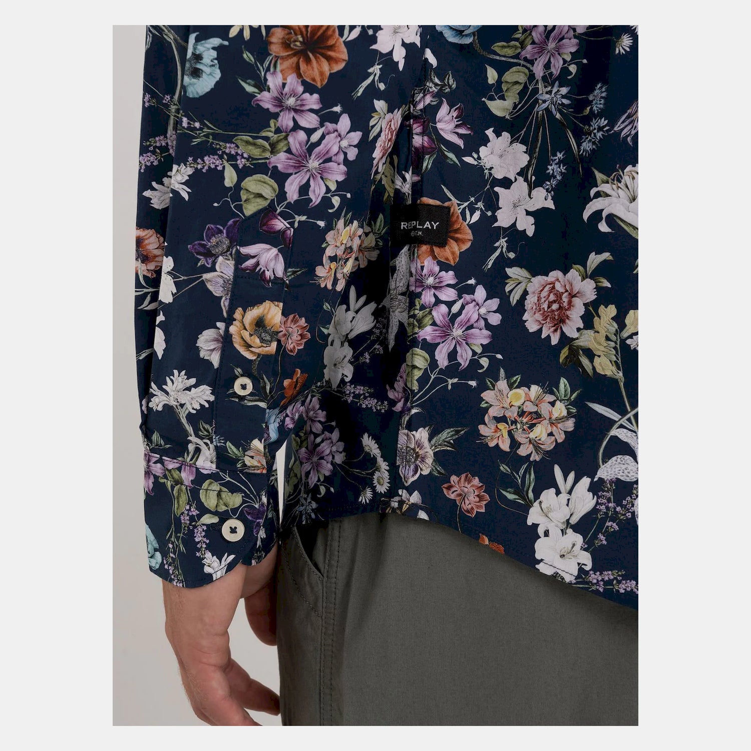 Replay Camisa Shirt M4049a Navy Multi Navy Multicolor_shot4