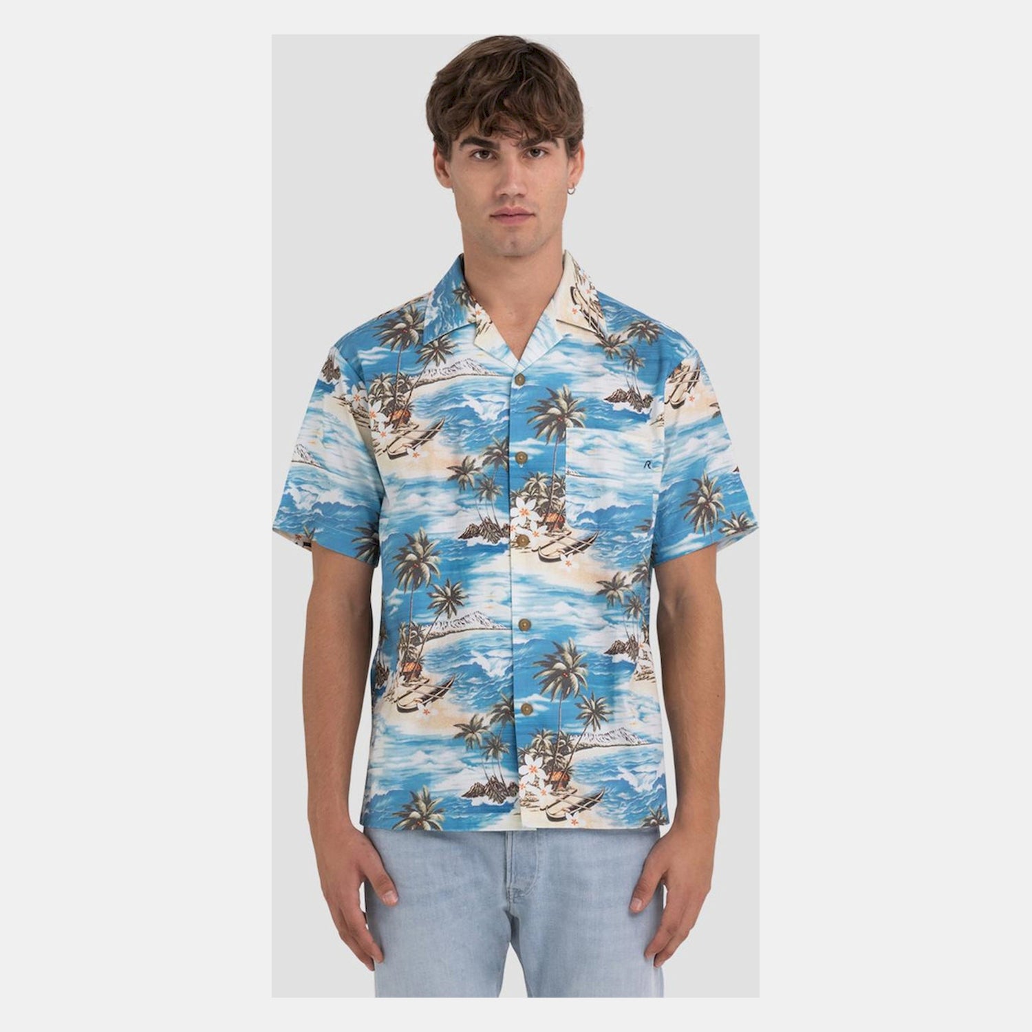 Replay Camisa Shirt M4985a Sky Azul_shot1