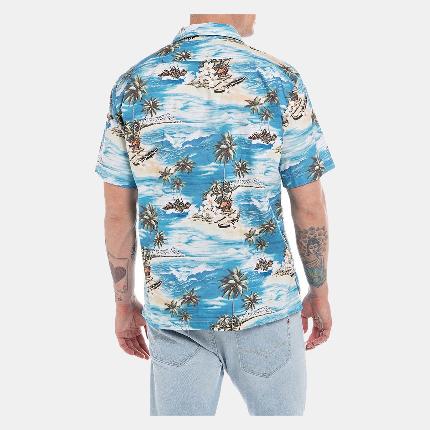 Replay Camisa Shirt M4985a Sky Azul_shot3