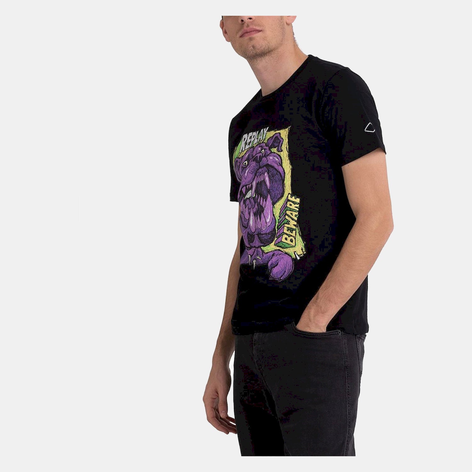 Replay T Shirt M6466 Blk Multi Preto Multicolor_shot2