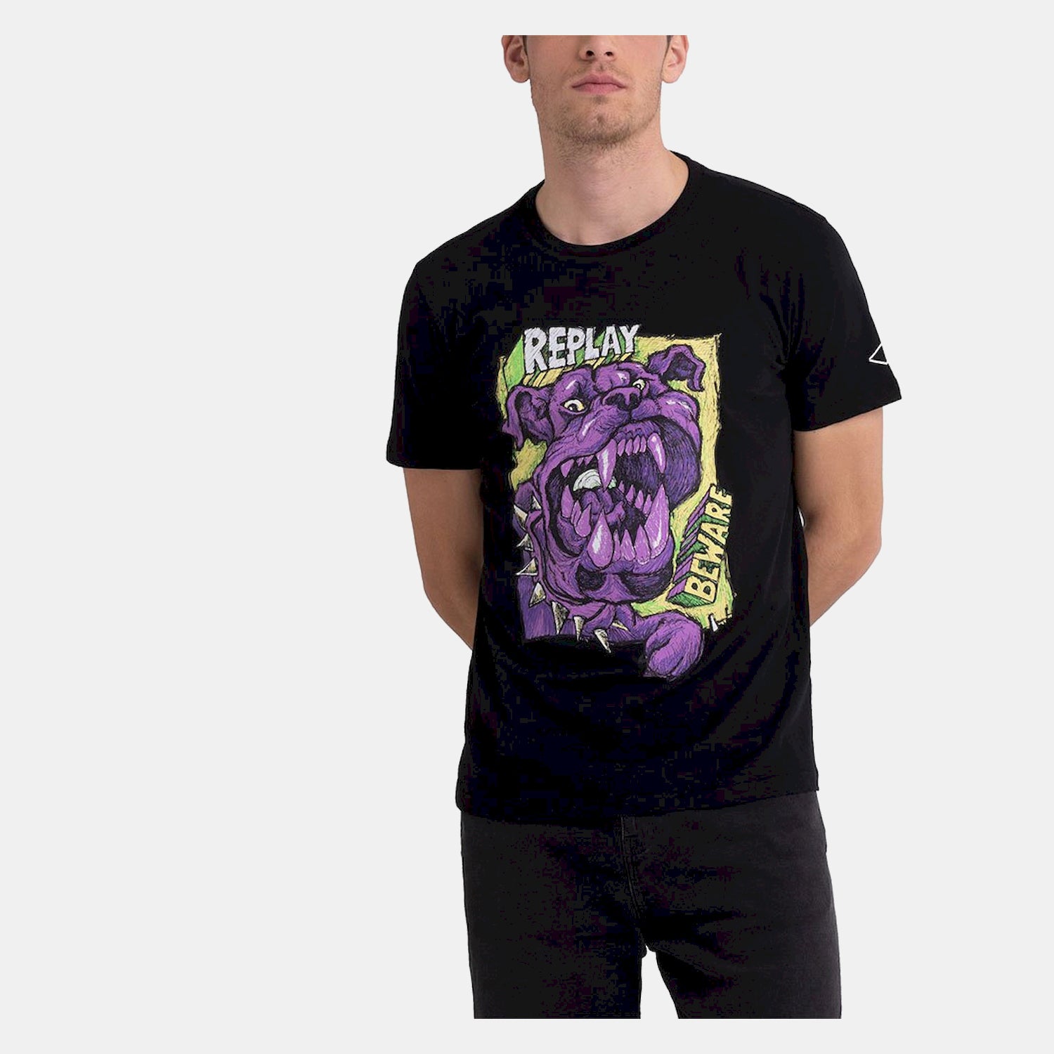 Replay T Shirt M6466 Blk Multi Preto Multicolor_shot3