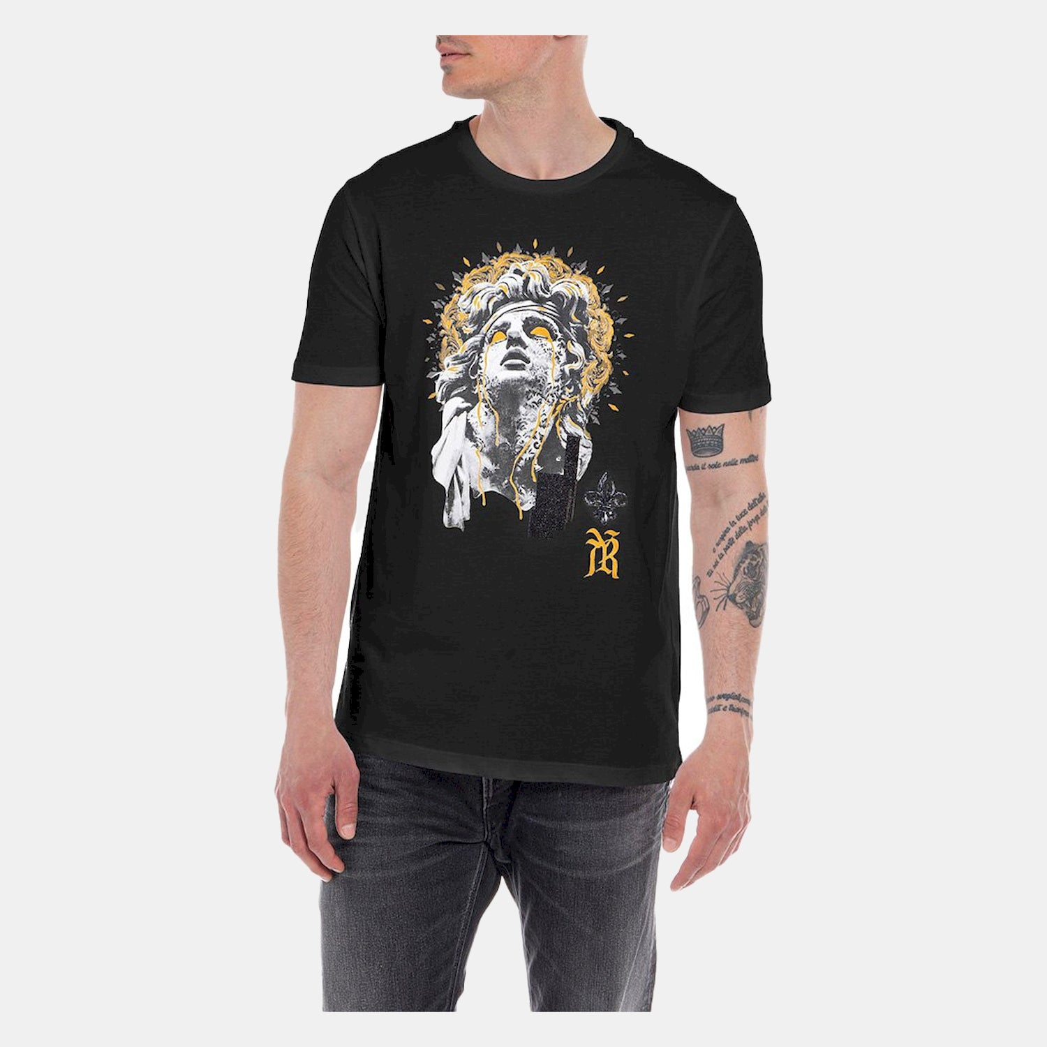 Replay T Shirt M6494 Blk Multi Preto Multicolor_shot2
