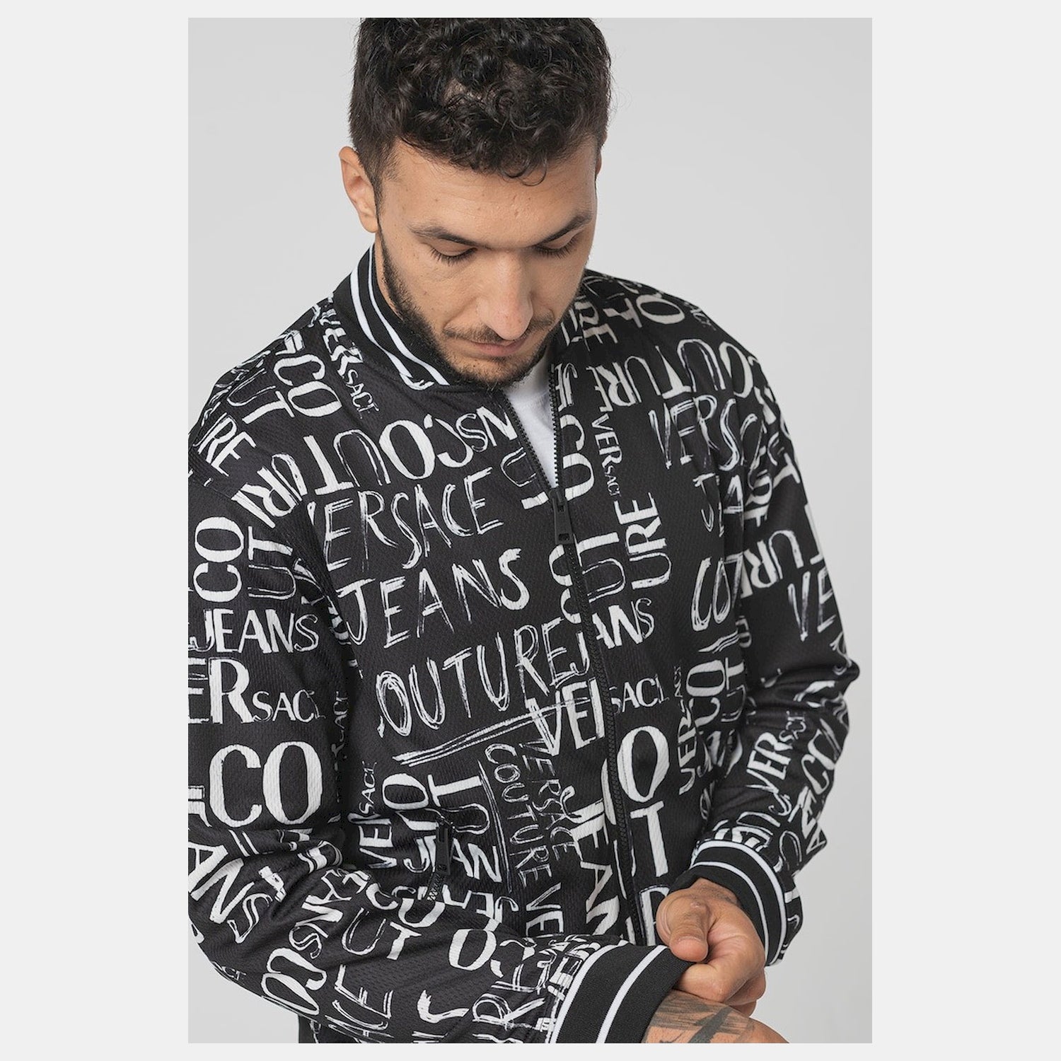 Versace Blusao Jackets 74gai330 Blk White Preto Branco_shot4