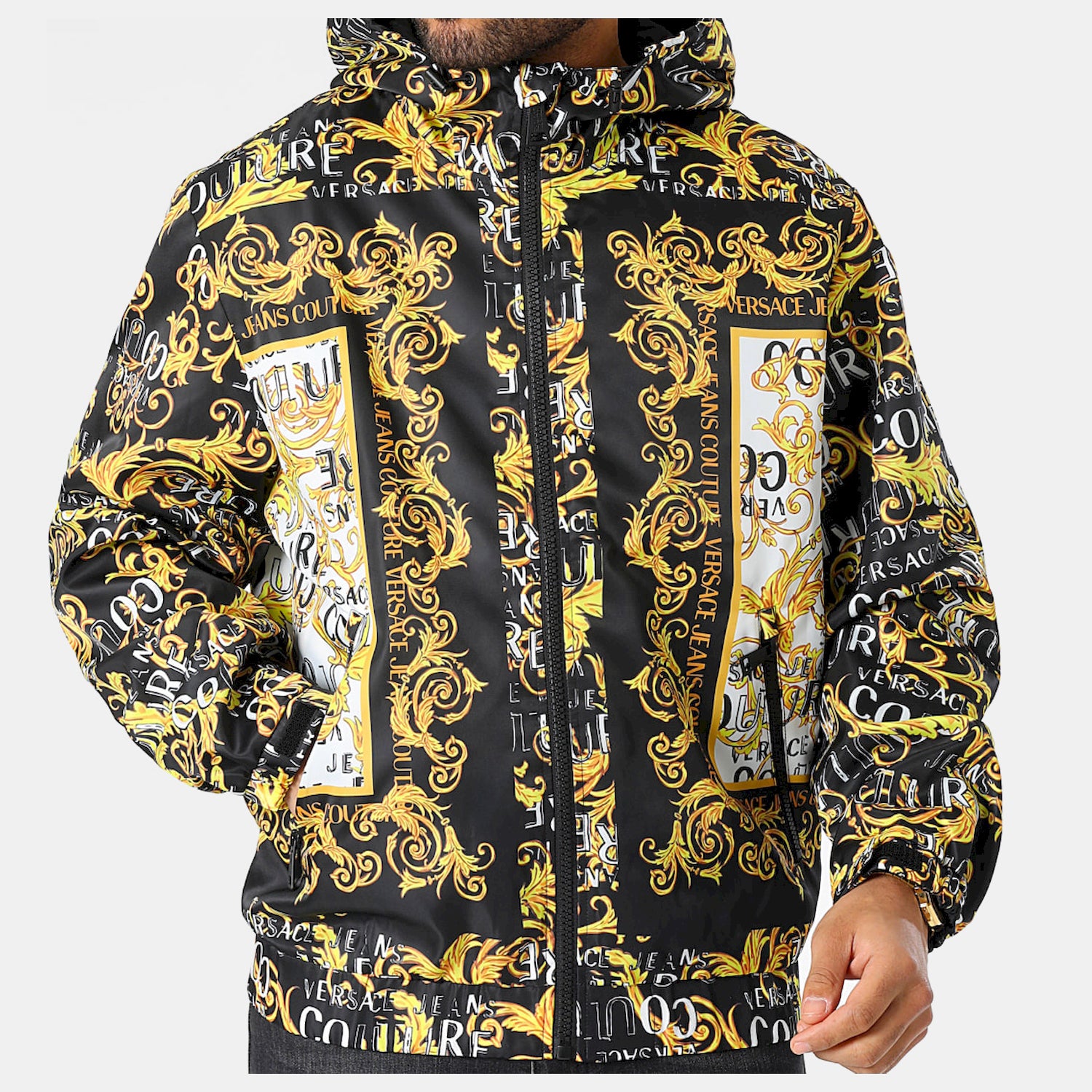 Versace Blusao Jackets 74gasd06 Blk Gold Preto Ouro_shot3