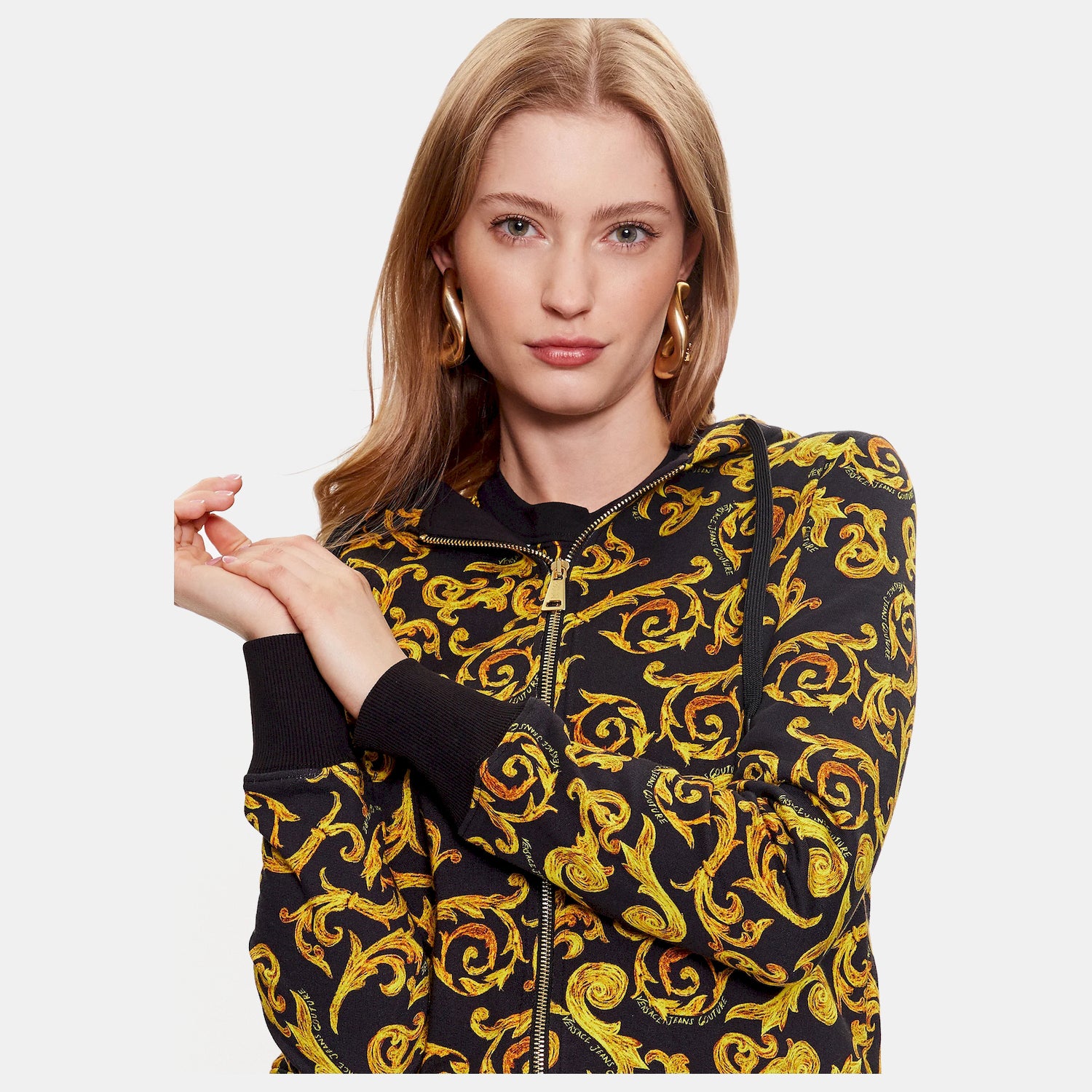 Versace Blusao Jackets 74hai306 Blk Gold Preto Ouro_shot2