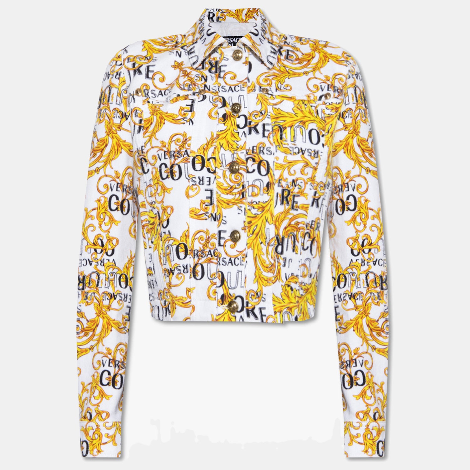 Versace Blusao Jackets 74has453 Whi Gold Branco Dourado_shot1