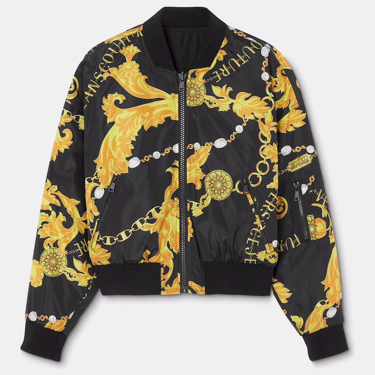 Versace Blusao Jackets 75hasd08 Blk Gold Preto Ouro_shot1