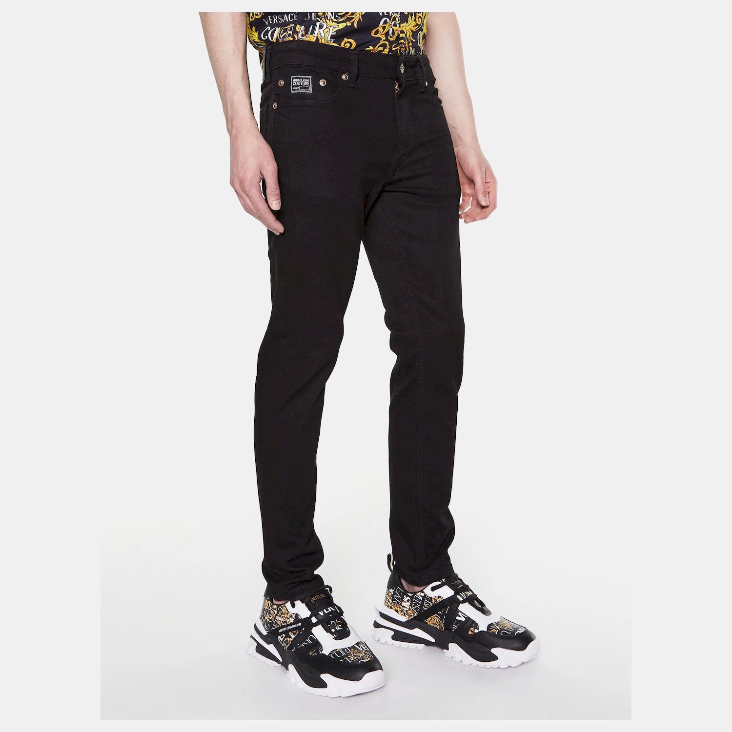 Versace Calcas Trousers 74gab540 Denim Blk Denim Escuro_shot4