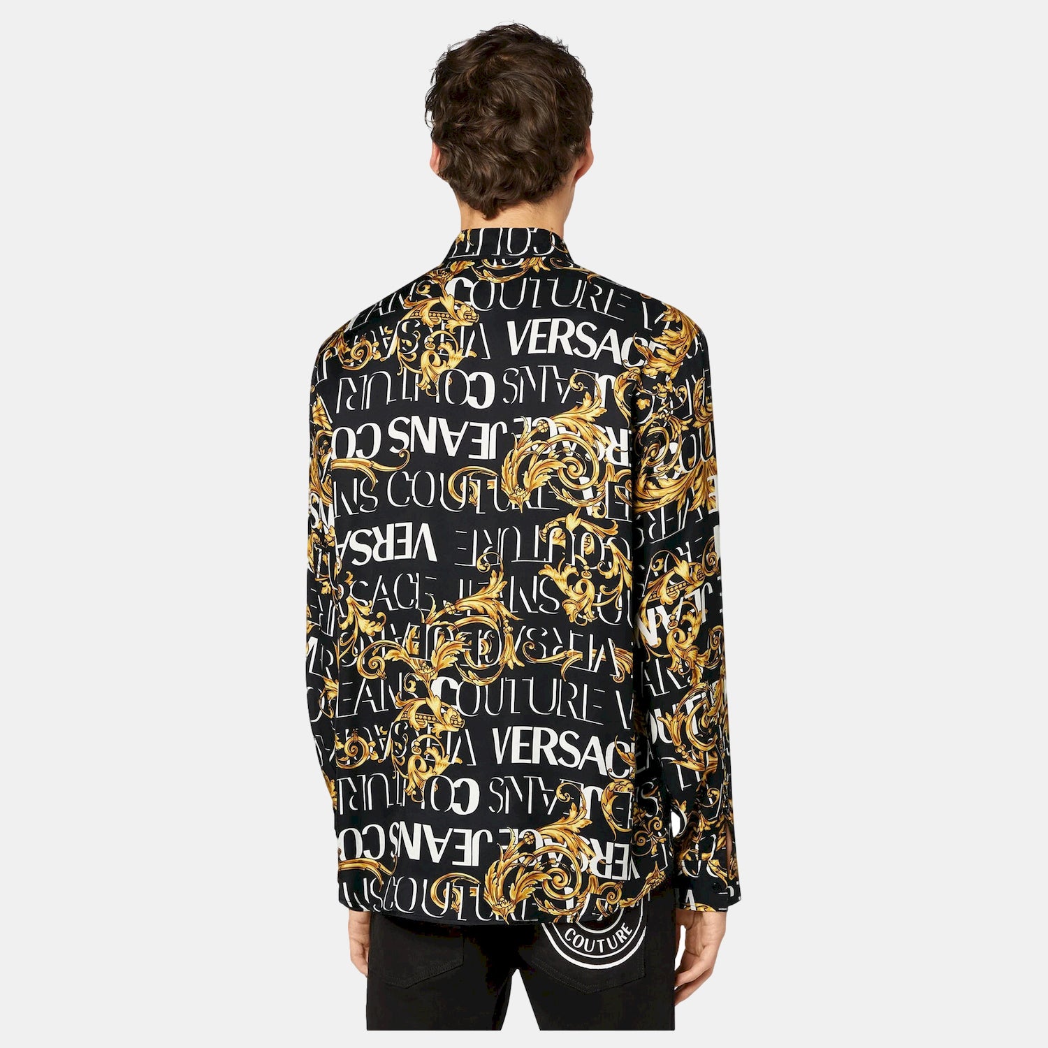 Versace Camisa Shirt 73gal2r0 Blk Gold Preto Ouro_shot2