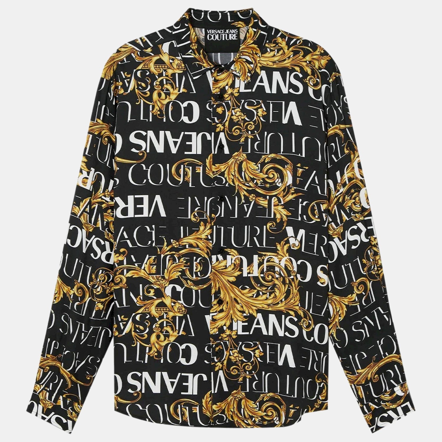 Versace Camisa Shirt 73gal2r0 Blk Gold Preto Ouro_shot4