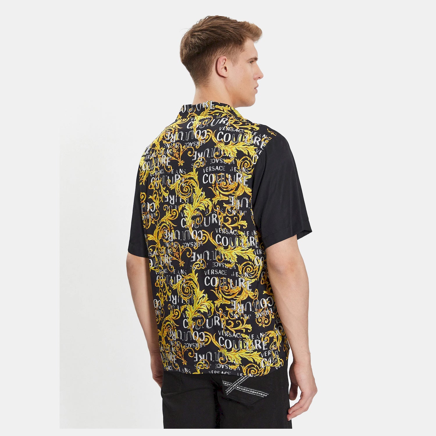 Versace Camisa Shirt 74gal221 Blk Gold Preto Ouro_shot1