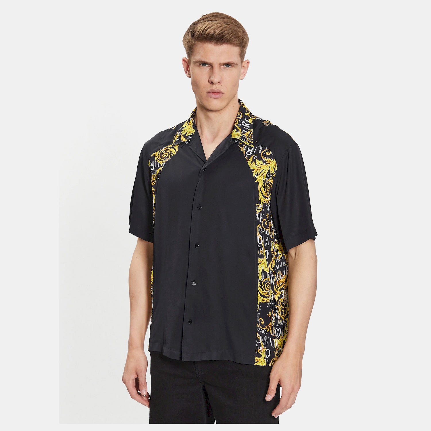Versace Camisa Shirt 74gal221 Blk Gold Preto Ouro_shot4