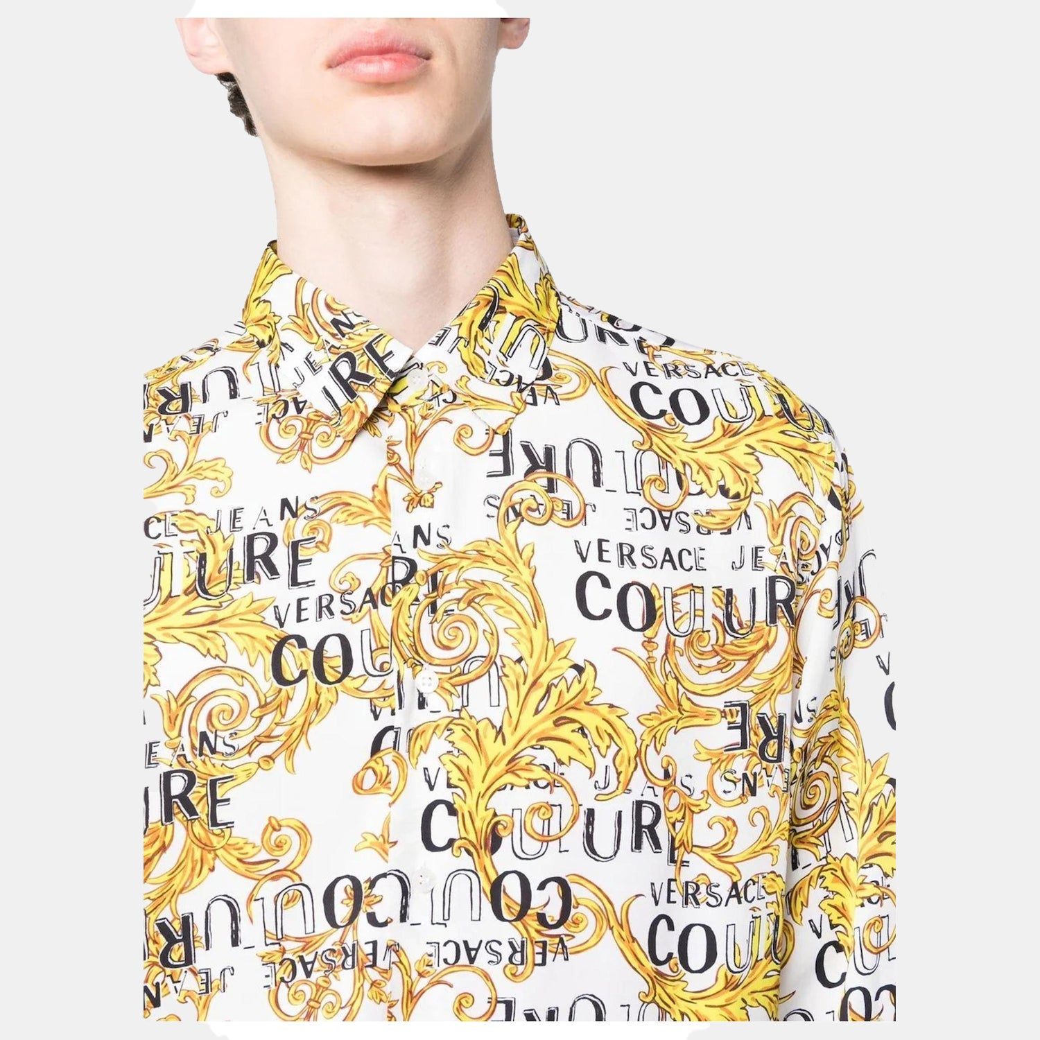 Versace Camisa Shirt 74gal2r0 Whi Gold Branco Dourado_shot3