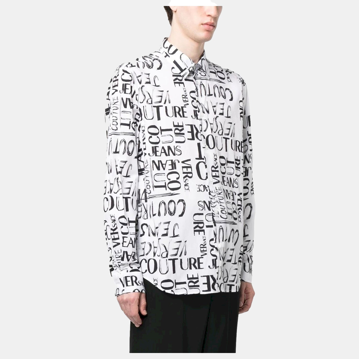 Versace Camisa Shirt 74gal2r2 Whi Black Branco Preto_shot1