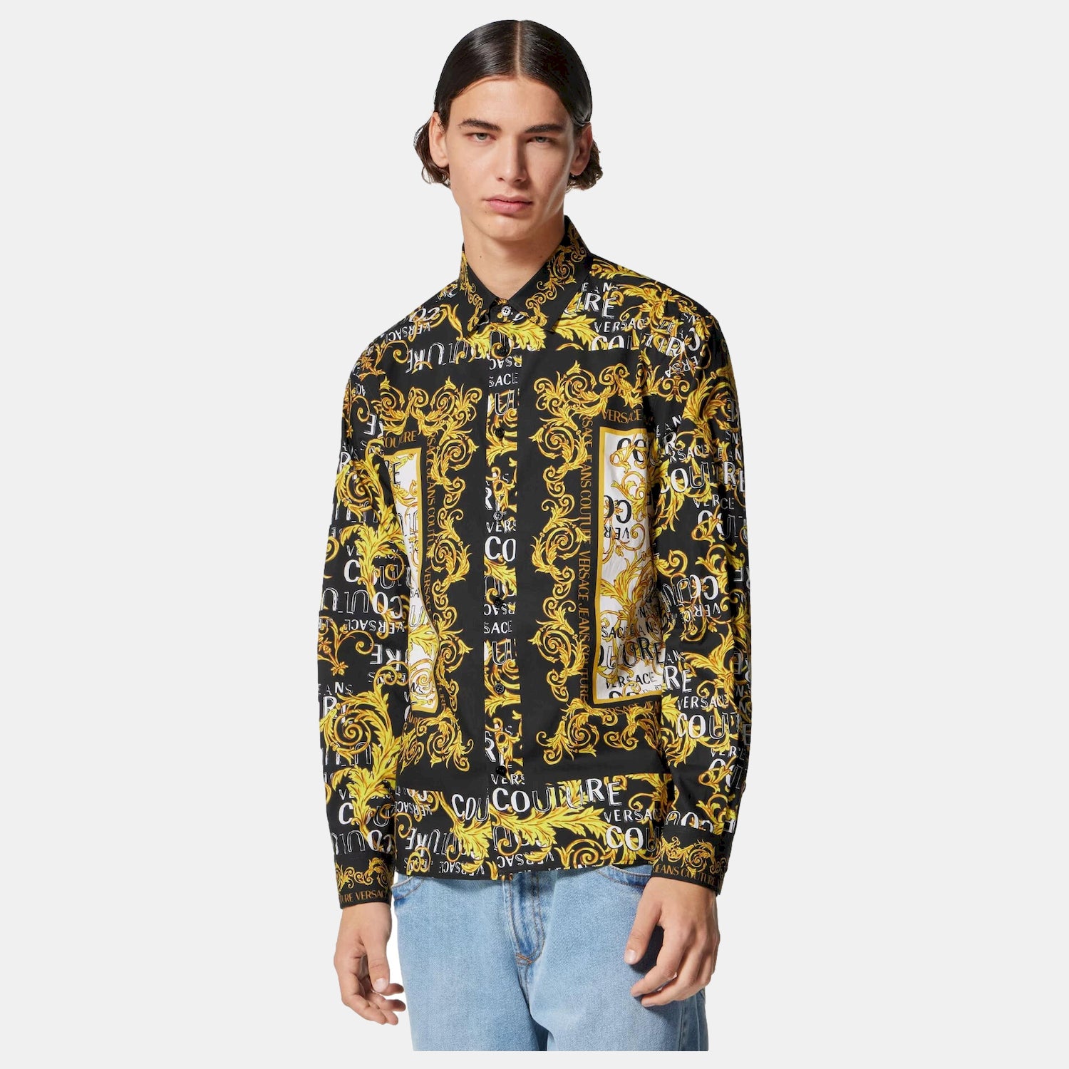 Versace Camisa Shirt 74gal2rb Blk Gold Preto Ouro_shot1