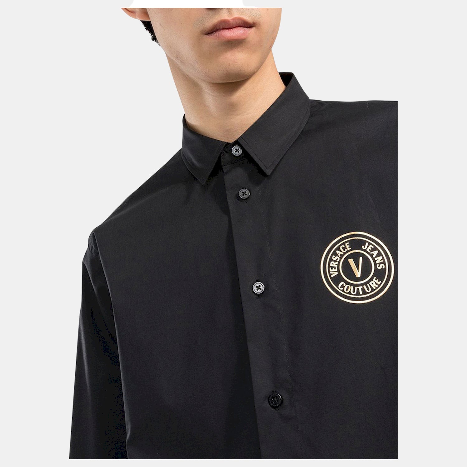 Versace Camisa Shirt 74galys2 Blk Gold Preto Ouro_shot2
