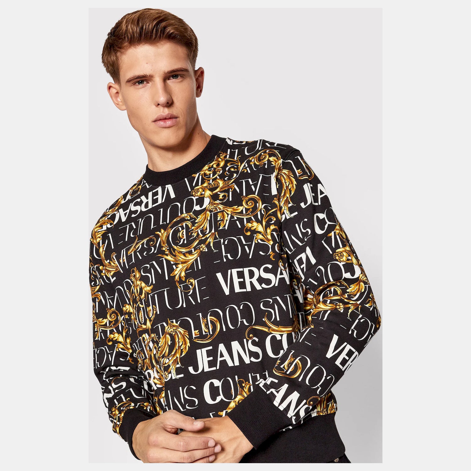 Versace Camisola Sweat 73gai3r0 Blk Gold Preto Ouro_shot1