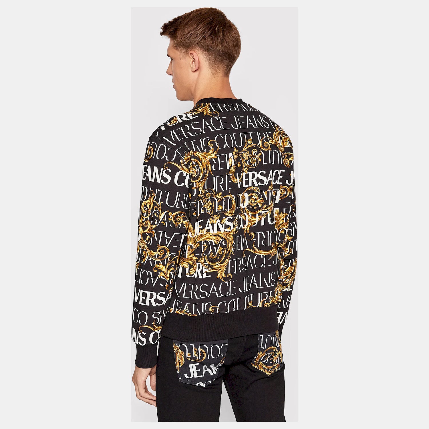 Versace Camisola Sweat 73gai3r0 Blk Gold Preto Ouro_shot2