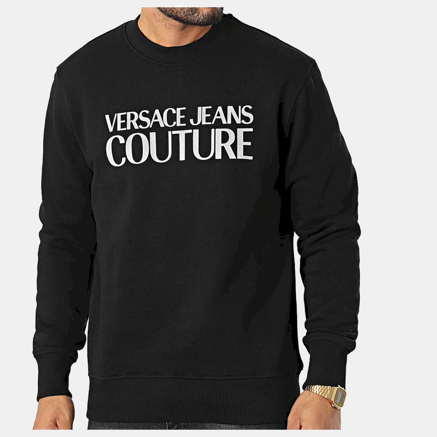 Versace Camisola Sweat 73gait01 Blk Platin Preto Platin_shot3