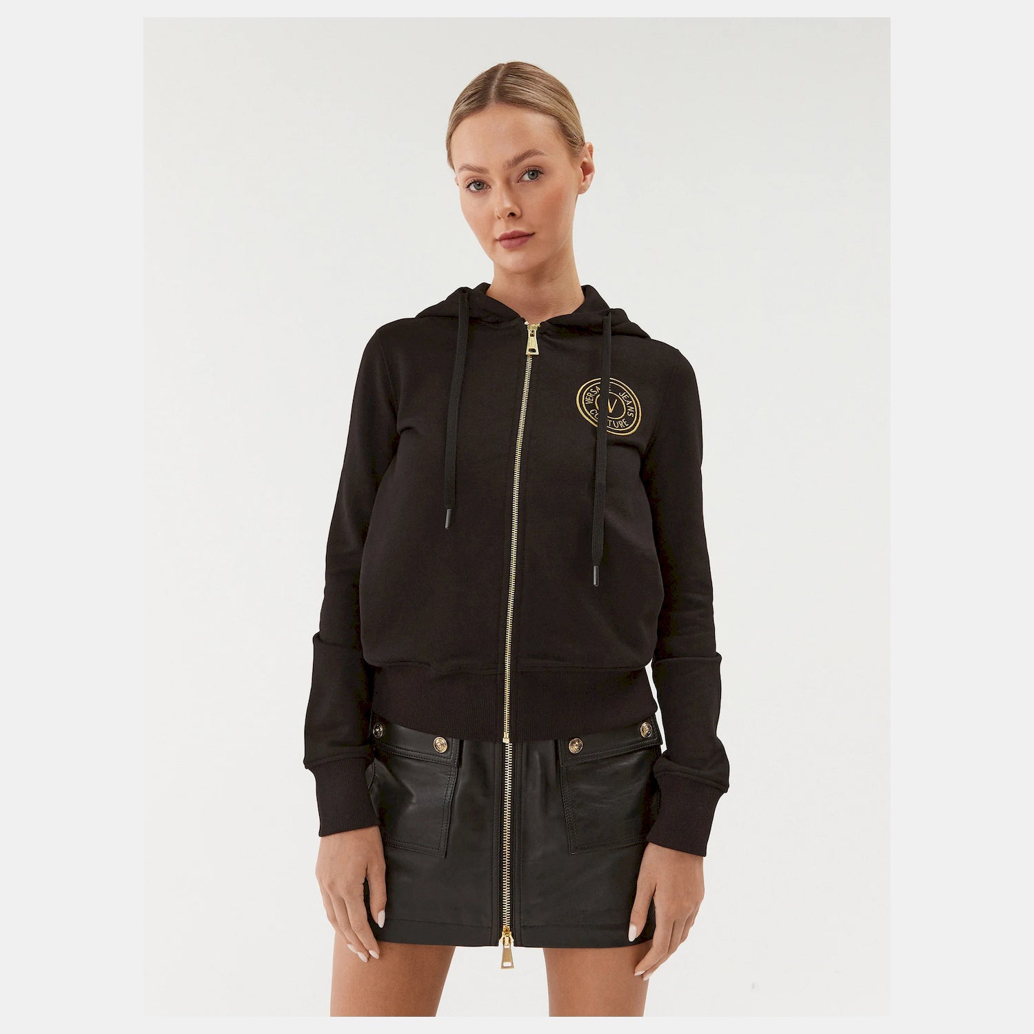 Versace Casaco Training Sweat Training 75hait06 Blk Gold Preto Ouro_shot1