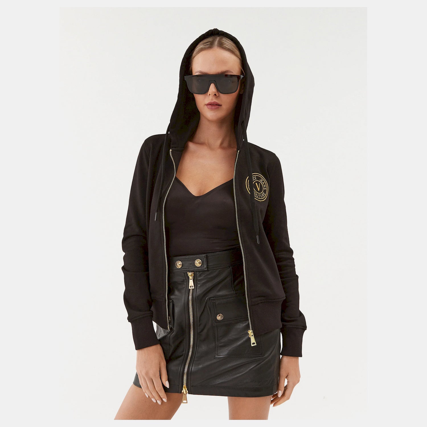 Versace Casaco Training Sweat Training 75hait06 Blk Gold Preto Ouro_shot3