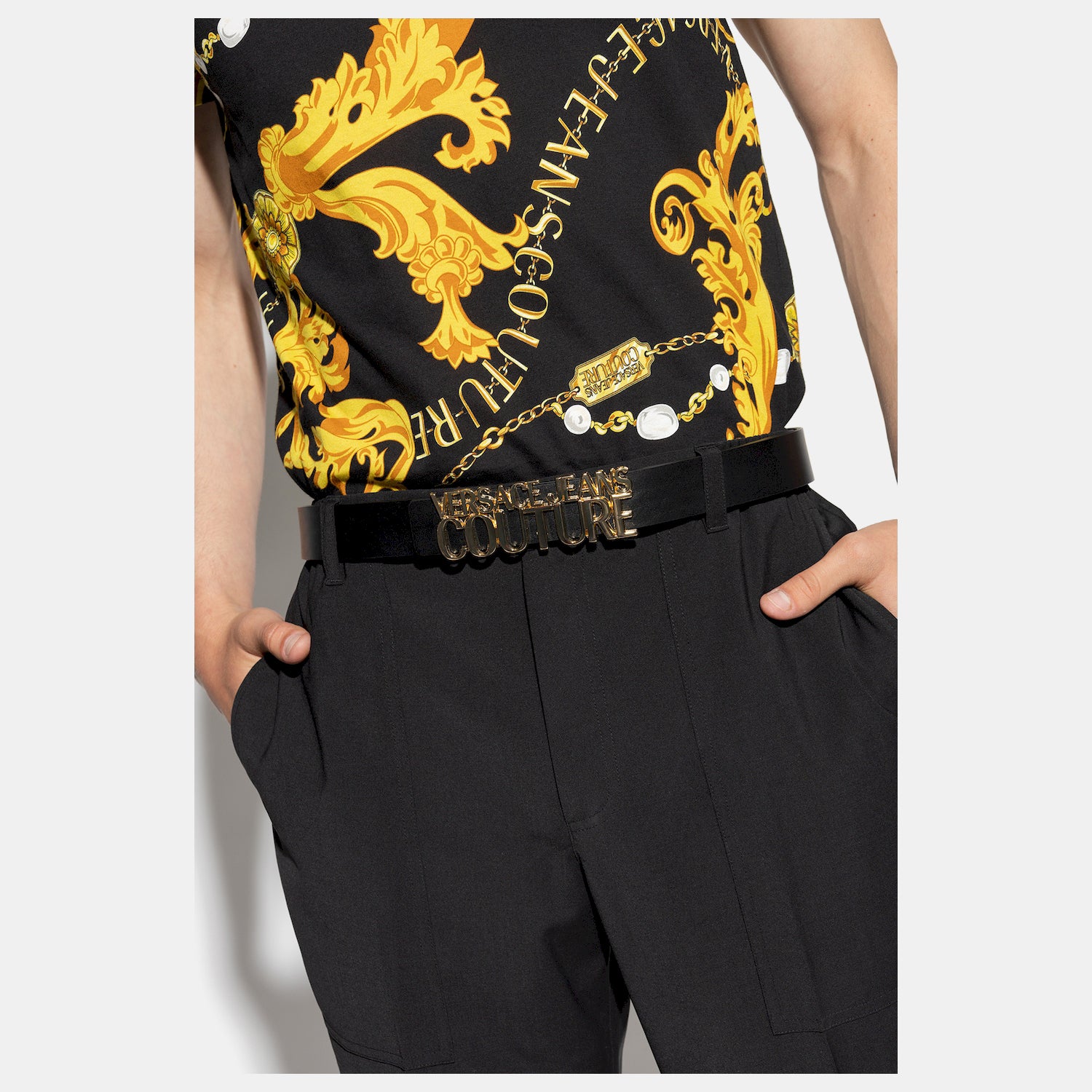 Versace Cinto Belt 75ya6f09 Blk Gold Preto Ouro_shot2