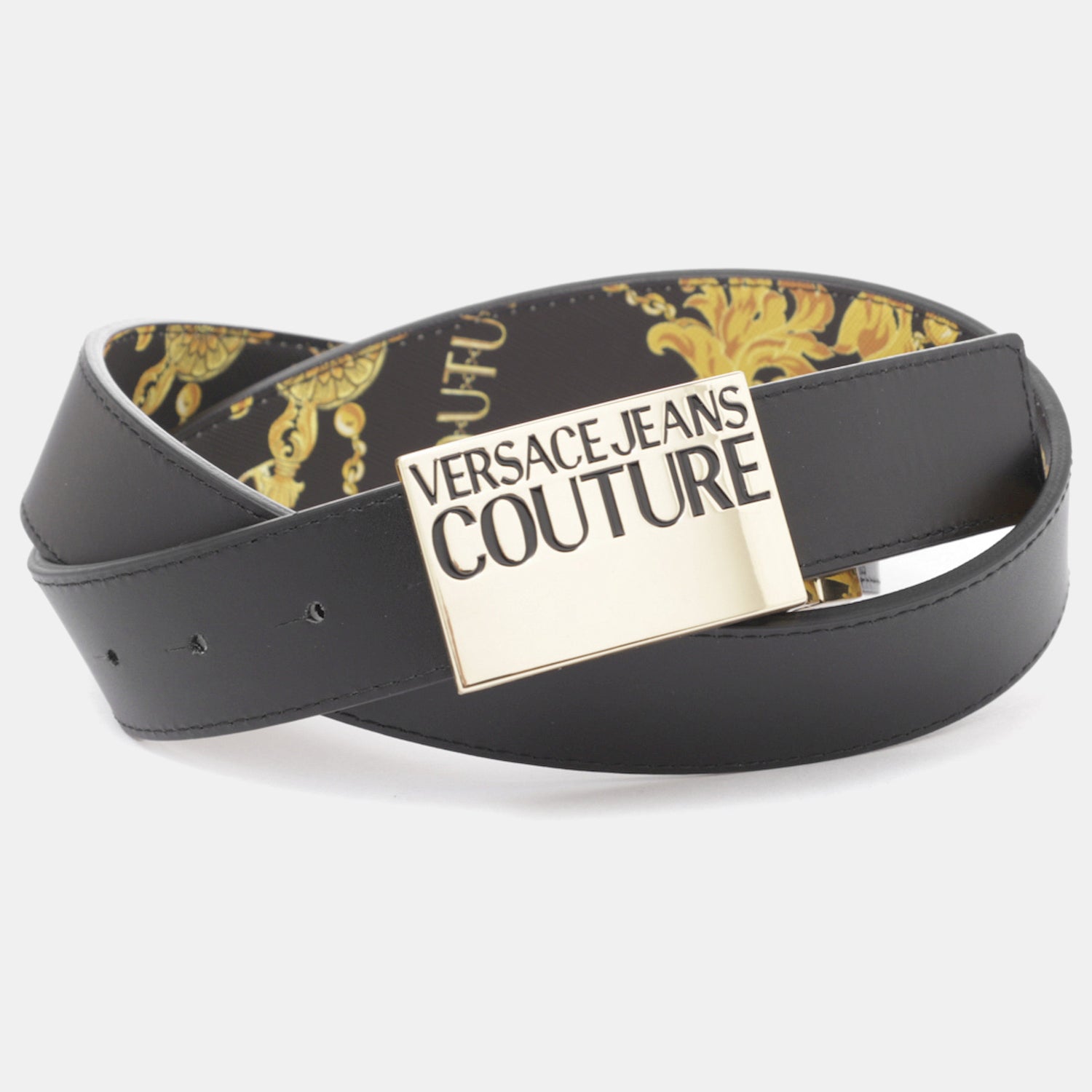 Versace Cinto Belt 75ya6f32 Blk Gold Preto Ouro_shot1
