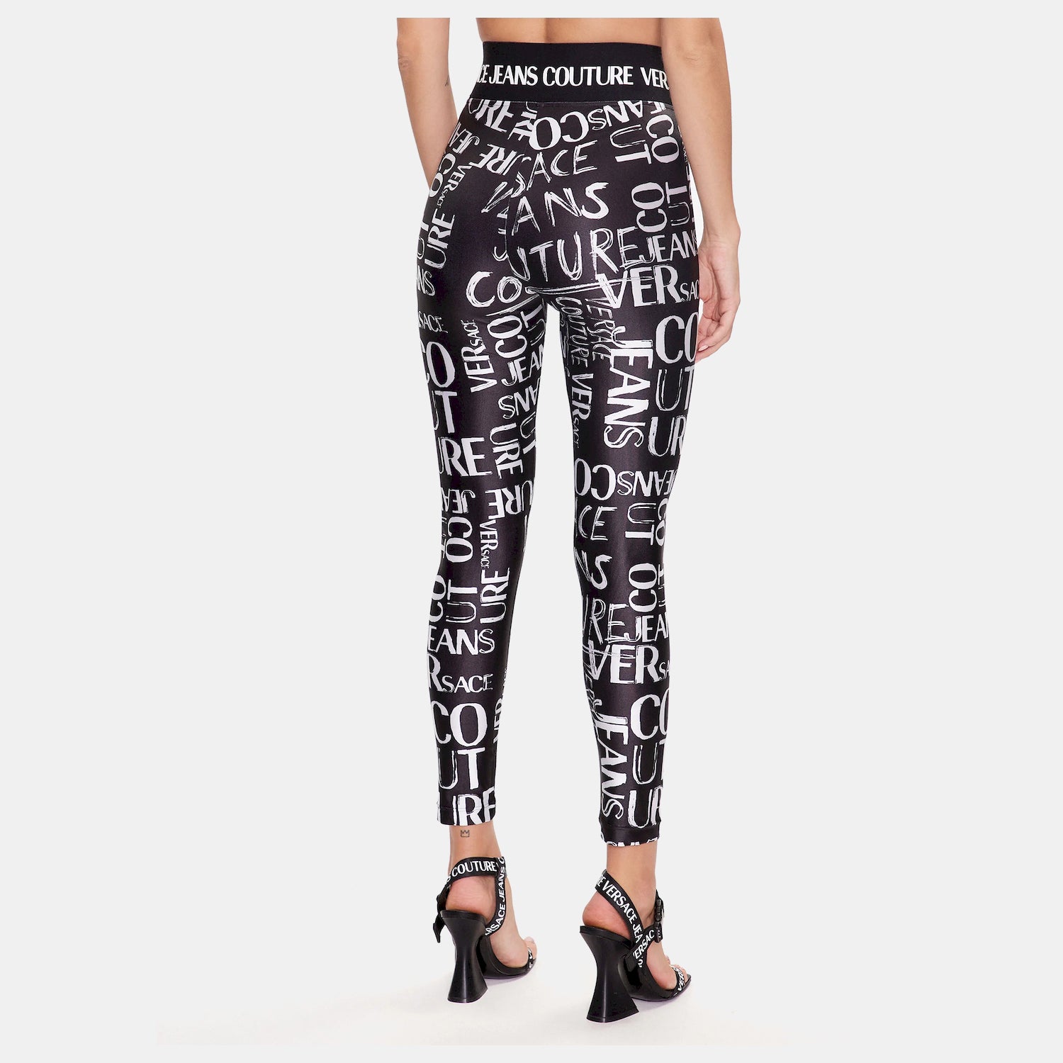 Versace Legging  74hac113 Blk White Preto Branco_shot1