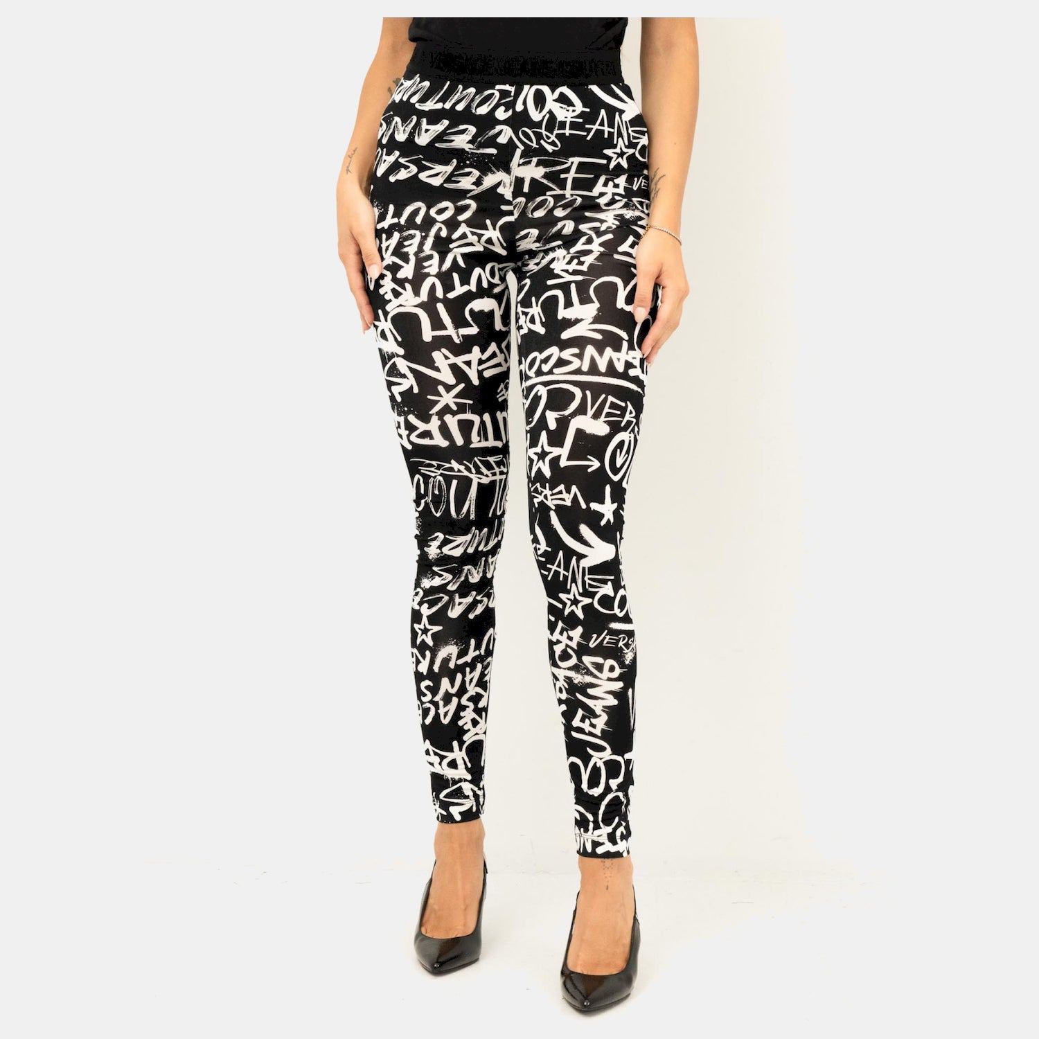 Versace Legging 75hac101 Black Preto_shot4