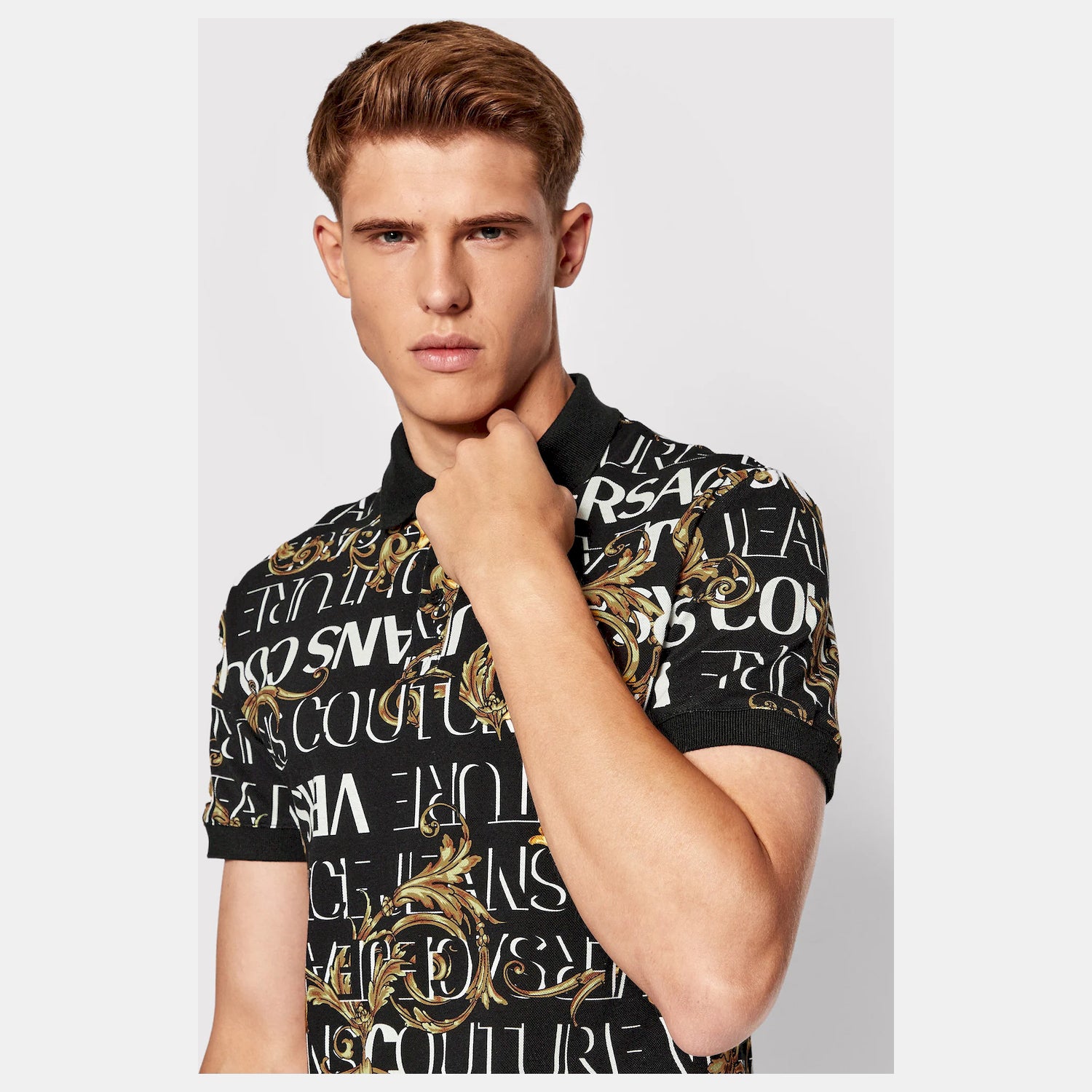 Versace Polo 73gag6s0 Blk Gold Preto Ouro_shot1