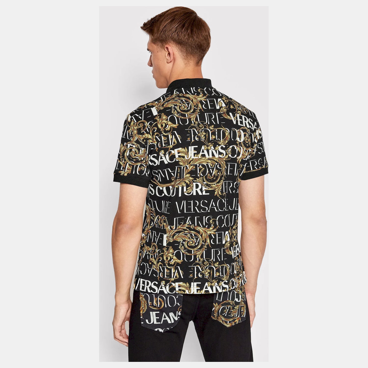 Versace Polo 73gag6s0 Blk Gold Preto Ouro_shot2